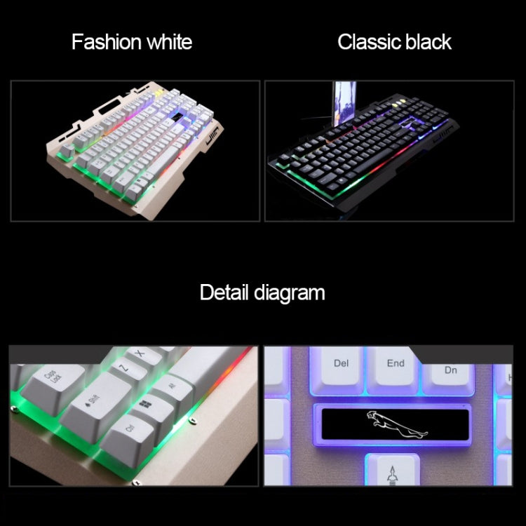 ZGB G700 104 taustiņu USB vadu mehāniskā sajūta mirdzoša metāla paneļa piekares spēļu tastatūra ar tālruņa turētāju