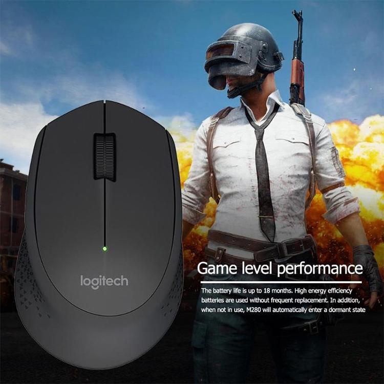 Logitech M280 bezvadu optiskā pele ar 2,4 GHz 3 taustiņiem, 1000 DPI, bezvadu darbības rādiuss: 10 m