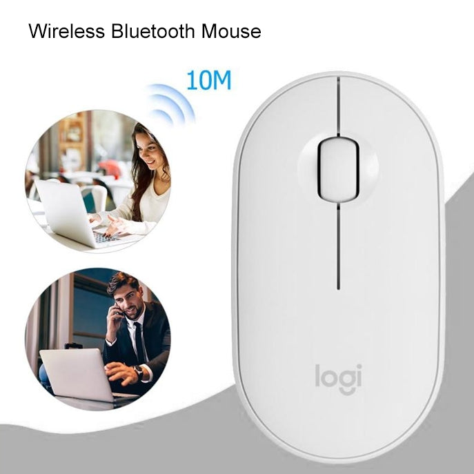 Logitech Pebble Cobblestone Shape Thin bezvadu Bluetooth optiskā pele ar 3 taustiņiem, 1000DPI, bez skaņas, bezvadu diapazons: 10m