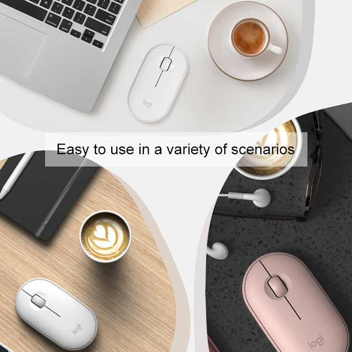 Logitech Pebble Cobblestone Shape Thin bezvadu Bluetooth optiskā pele ar 3 taustiņiem, 1000DPI, bez skaņas, bezvadu diapazons: 10m