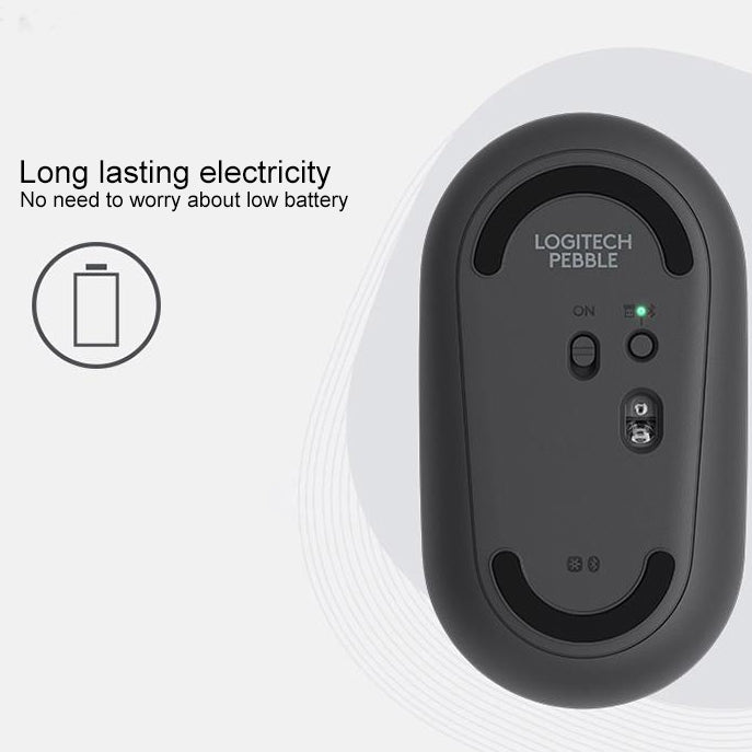 Logitech Pebble Cobblestone Shape Thin bezvadu Bluetooth optiskā pele ar 3 taustiņiem, 1000DPI, bez skaņas, bezvadu diapazons: 10m