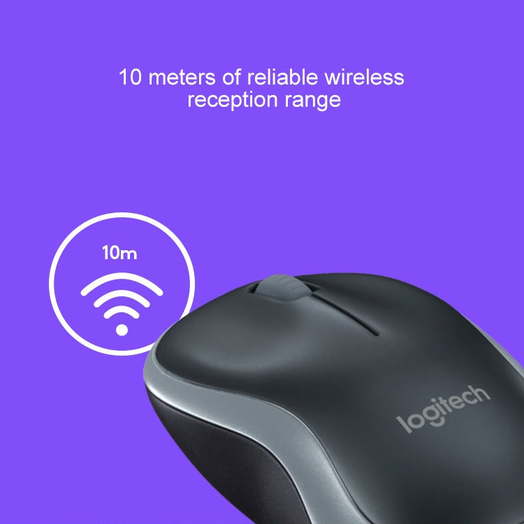 Logitech M186 bezvadu pele, enerģiju taupoša, USB, klēpjdatoram, galda datoram, universāla