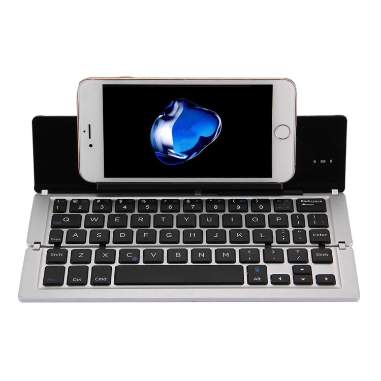 F18 Ultra-slim Rechargeable Foldable 58 Keys Bluetooth Wireless Keyboard with Holder