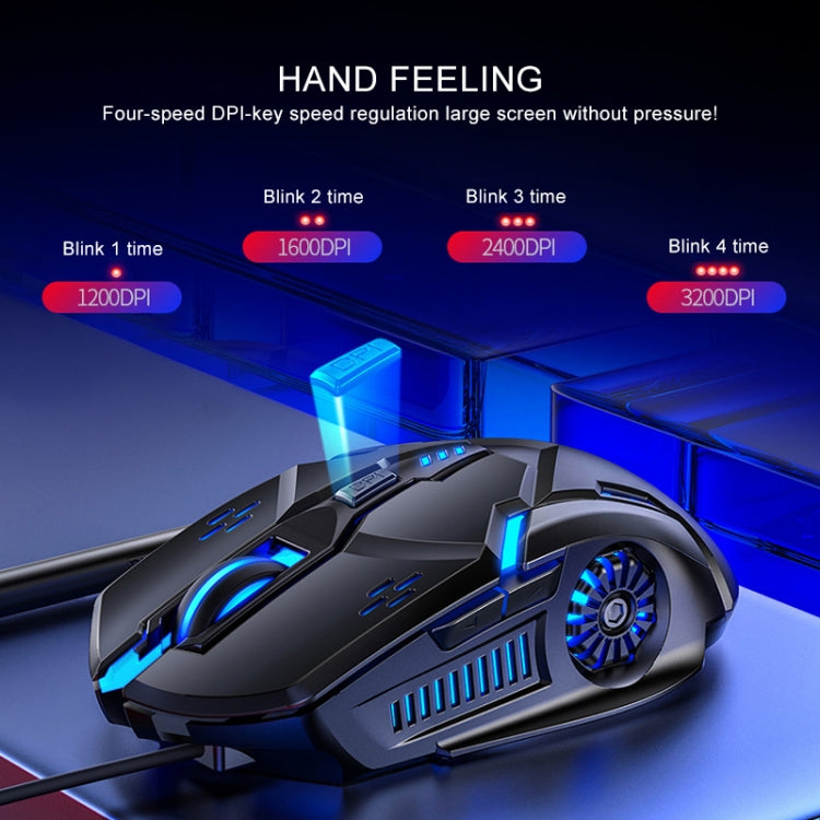 YINDIAO G5 3200DPI 4-modes Adjustable 6-keys RGB Light Wired Gaming Mouse