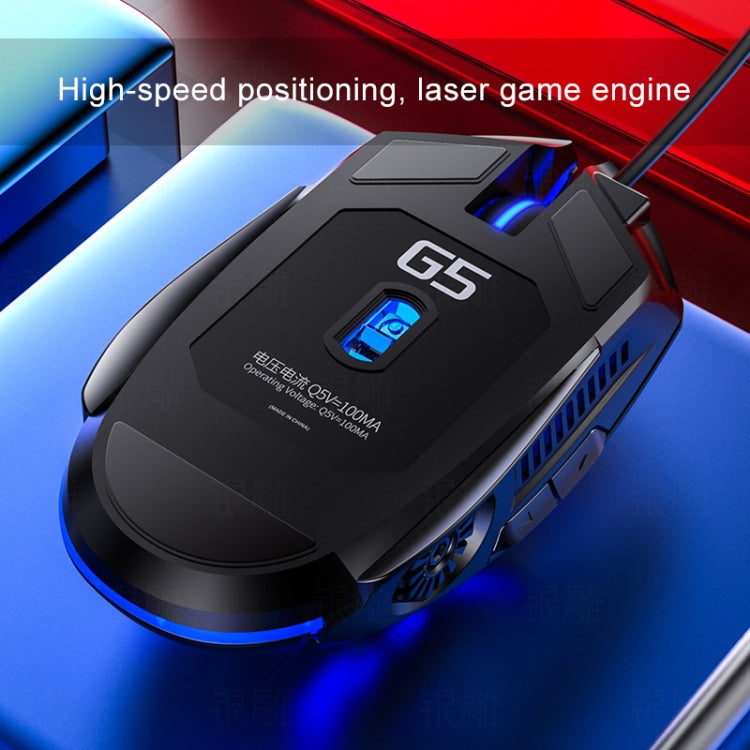 YINDIAO G5 3200DPI 4-modes Adjustable 6-keys RGB Light Wired Gaming Mouse