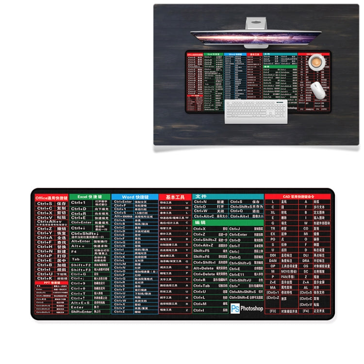 YINDIAO Large Rubber Mouse Pad Anti-skid Gaming Office Desk Pad Keyboard Mat, Size: 800x300mm (Universe)