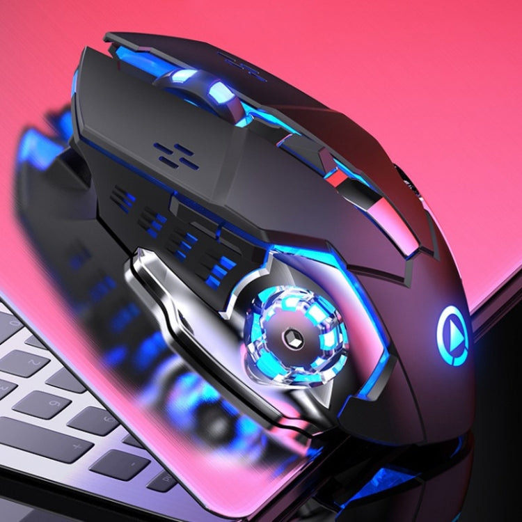 YINDIAO A4 2.4GHz 1600DPI 3-modes Adjustable Rechargeable Wireless Silent Gaming Mouse (Grey Silver)