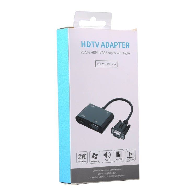 2 в 1 VGA - HDMI + VGA 15-контактный HDTV-адаптер-конвертер со звуком