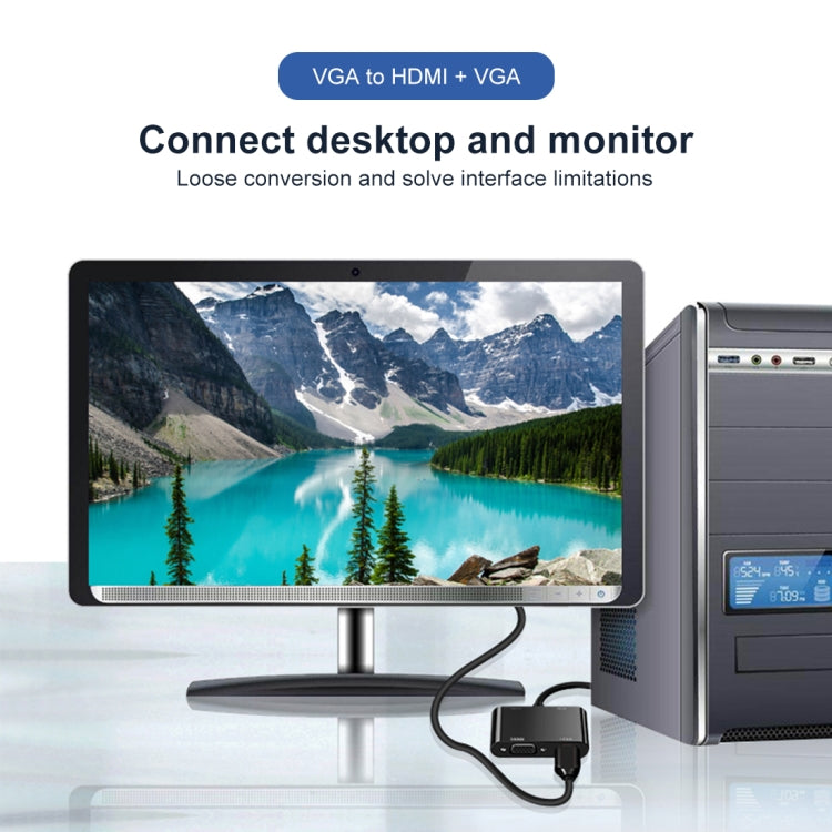 2 в 1 VGA - HDMI + VGA 15-контактный HDTV-адаптер-конвертер со звуком