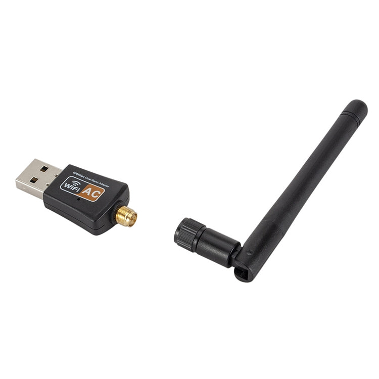 Двухдиапазонный USB-WIFI-адаптер переменного тока 600 Мбит/с 2,4 ГГц + 5 Гц с антенной