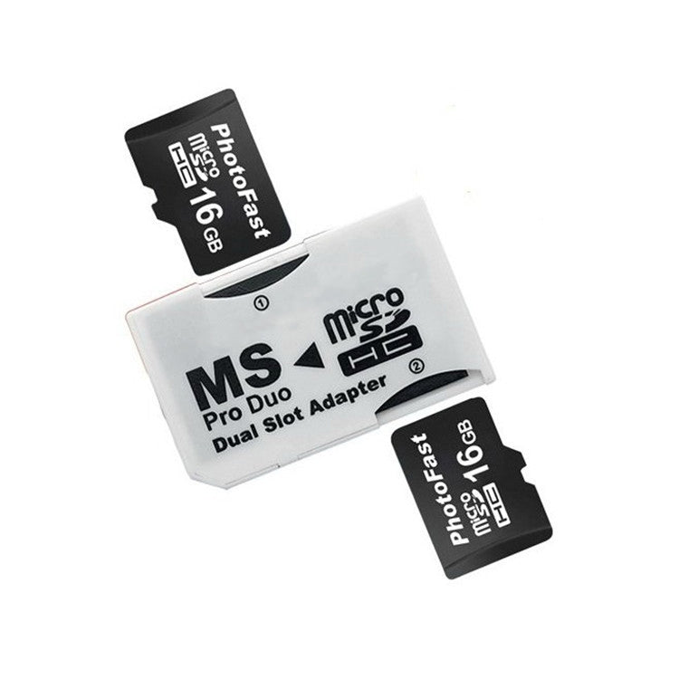 Адаптер CR-5400 с двумя слотами Micro SDHC(TF) на MS PRO Duo, общая поддерживаемая емкость: 64 ГБ