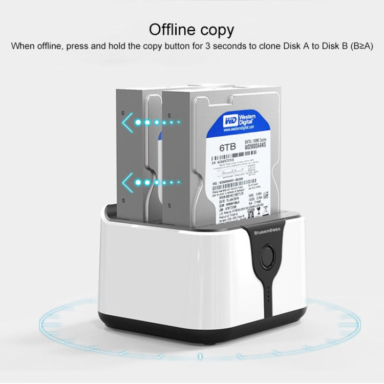 Док-станция Blueendless для жестких дисков 2,5/3,5 дюйма SATA USB 3.0 с 2 отсеками