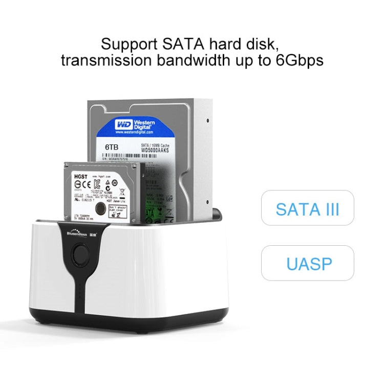 Док-станция Blueendless для жестких дисков 2,5/3,5 дюйма SATA USB 3.0 с 2 отсеками