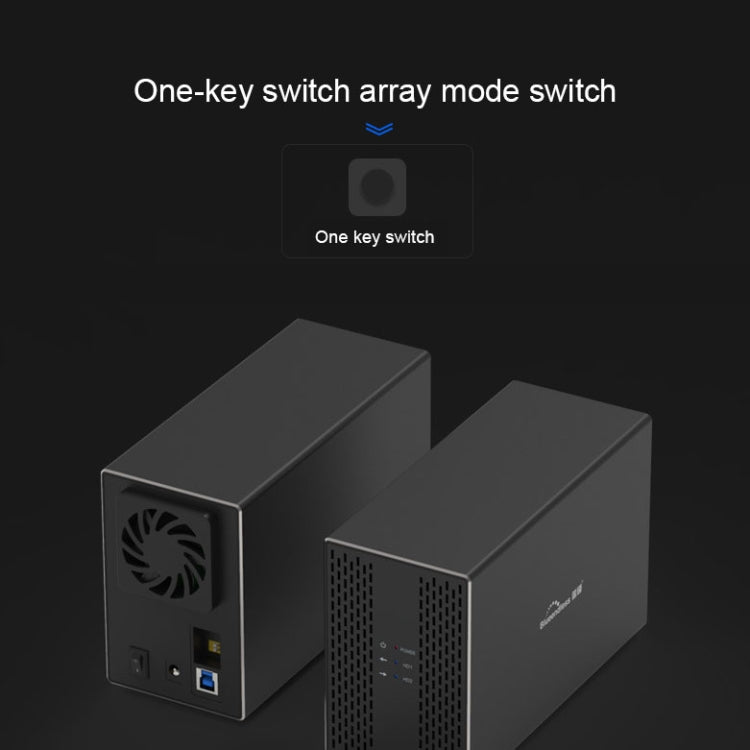 Внешний корпус для комбинированного RAID-массива Blueendless Type-C/USB-C с 3,5-дюймовым отсеком и двумя отсеками для жестких дисков
