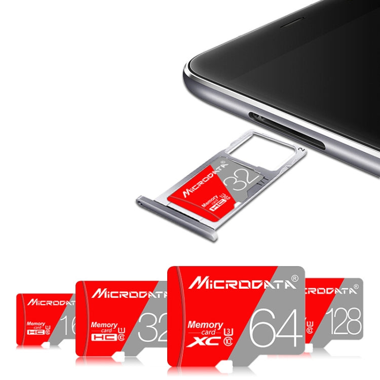 Карта памяти Microdata 128 ГБ Class10, красно-серая, TF (Micro SD)
