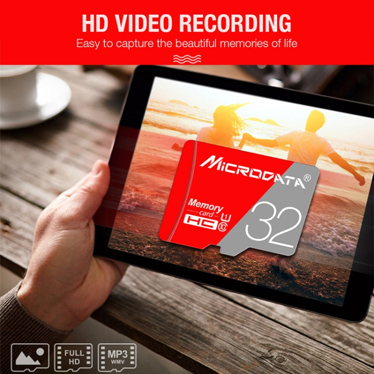 Карта памяти Microdata 128 ГБ Class10, красно-серая, TF (Micro SD)