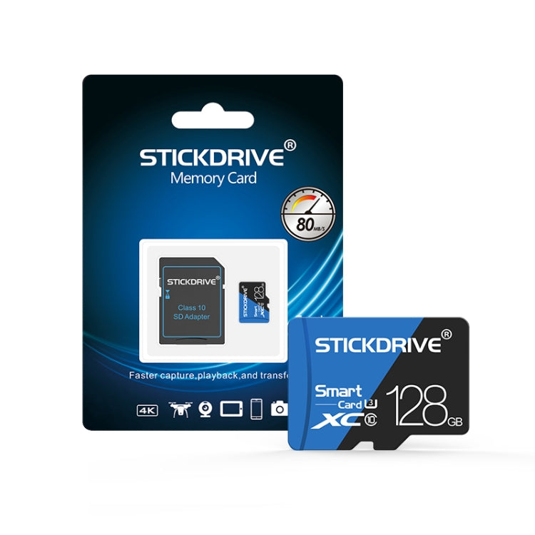 Карта памяти STICKDRIVE 128 ГБ High Speed U3 Blue and Black TF (Micro SD)