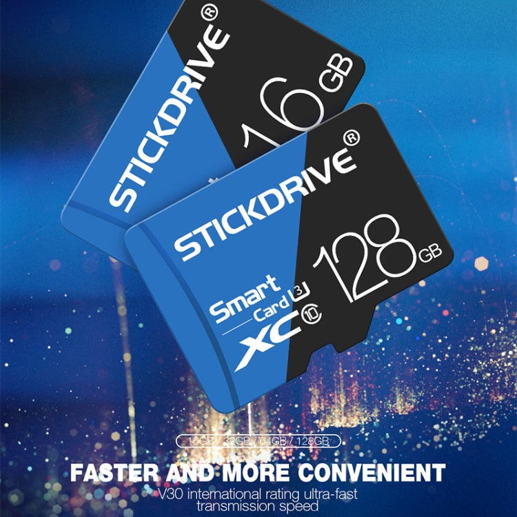 Карта памяти STICKDRIVE 128 ГБ High Speed U3 Blue and Black TF (Micro SD)