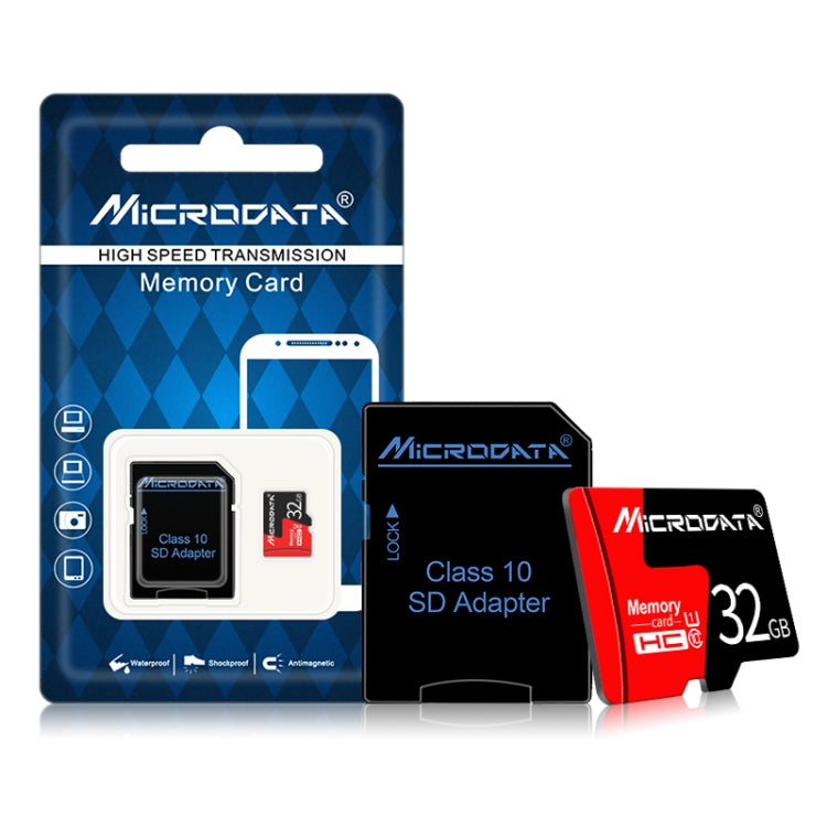 Карта памяти Microdata 32 ГБ U1 красно-черная TF (Micro SD)