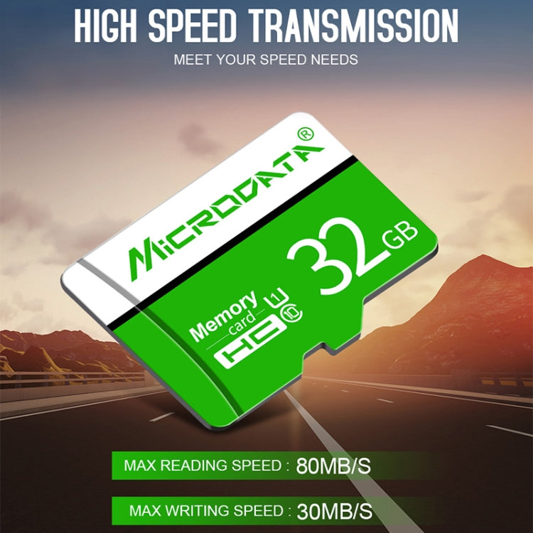 Карта памяти Microdata 16 ГБ U1 зелено-белая TF (Micro SD)