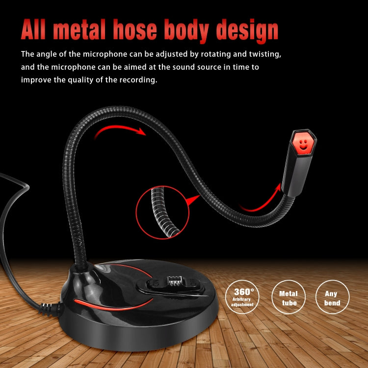 HXSJ F12 USB-микрофон для компьютера, сгибаемый на 360 градусов, без дисковода, длина кабеля: 2,2 м