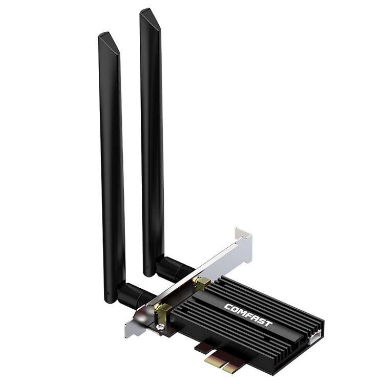 Сетевая карта COMFAST CF-AX210 PRO 5374 Мбит/с, трёхдиапазонная, Bluetooth 5.2, Wi-Fi6E PCI-E, с радиатором
