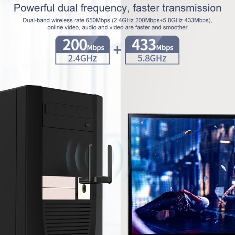 COMFAST CF-822AC 600 Мбит/с 5G двухдиапазонный сетевой адаптер Wi-Fi USB-приемник