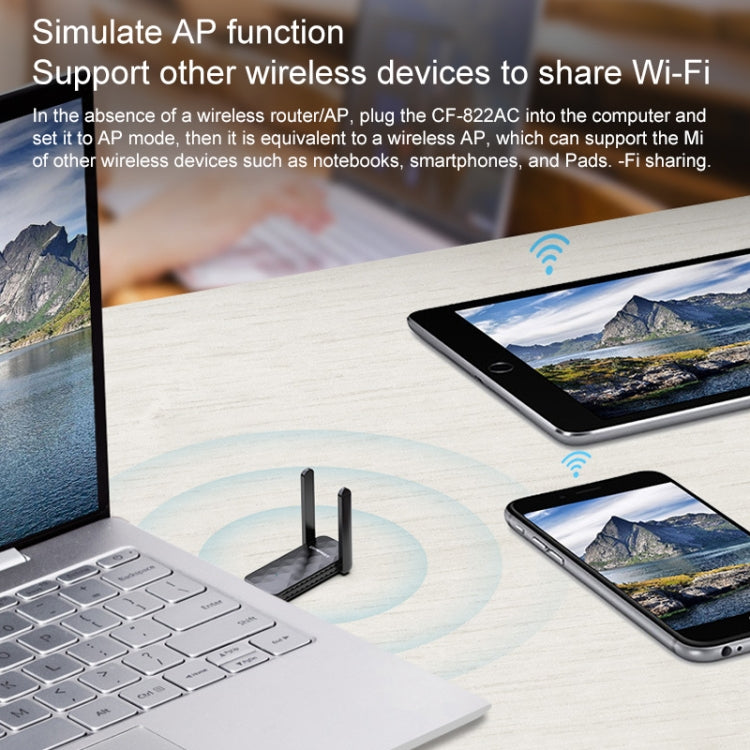 COMFAST CF-822AC 600 Мбит/с 5G двухдиапазонный сетевой адаптер Wi-Fi USB-приемник