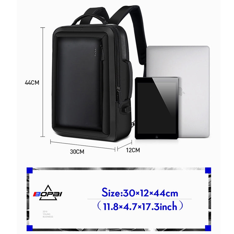 Рюкзак для ноутбука Bopai 751-006551, вместительный, деловой, повседневный, из дышащей ткани, с внешним USB-портом, размер: 30 x 12 x 44 см