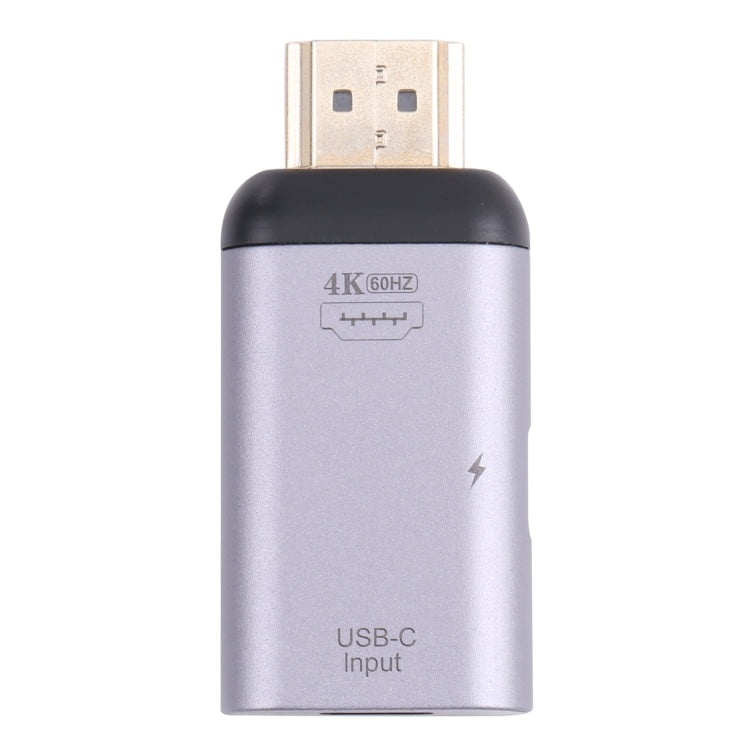 2 в 1 4K 60 Гц HDMI (штекер) на USB-C/Type-C для зарядки + адаптер USB-C/Type-C (гнездо)