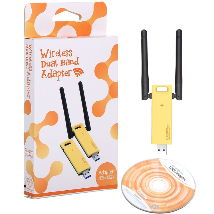 AC1200 Мбит/с 2,4 ГГц и 5 ГГц двухдиапазонный USB 3.0 WiFi-адаптер внешняя сетевая карта с 2 внешними антеннами