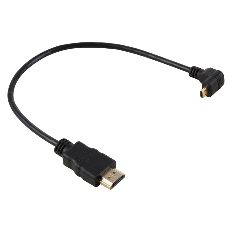 Кабель-адаптер 30 см 4K HDMI «папа» на Micro HDMI «плюс» угловой «папа» с позолоченным разъемом