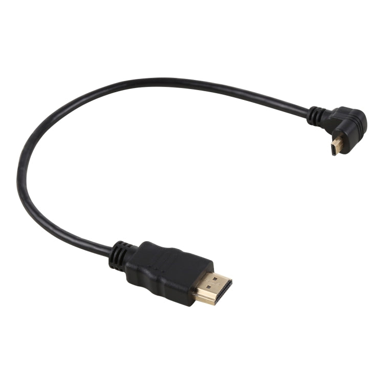 Кабель-адаптер 30 см 4K HDMI «папа» на Micro HDMI «папа» с обратным угловым позолоченным разъемом
