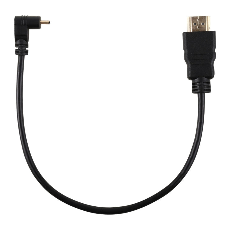 Кабель-адаптер 30 см 4K HDMI «папа» на Micro HDMI «папа» с обратным угловым позолоченным разъемом