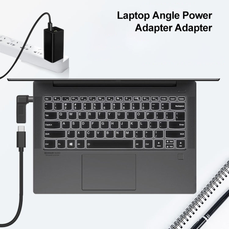 USB-C / Type-C Female to 5.5 x 2.1mm Male Plug Elbow Adapter Connector