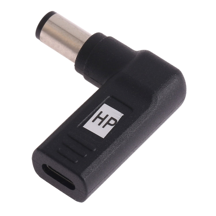 USB-C / Type-C Female to 7.4 x 5.0mm Male Plug Elbow Adapter Connector for HP Laptops