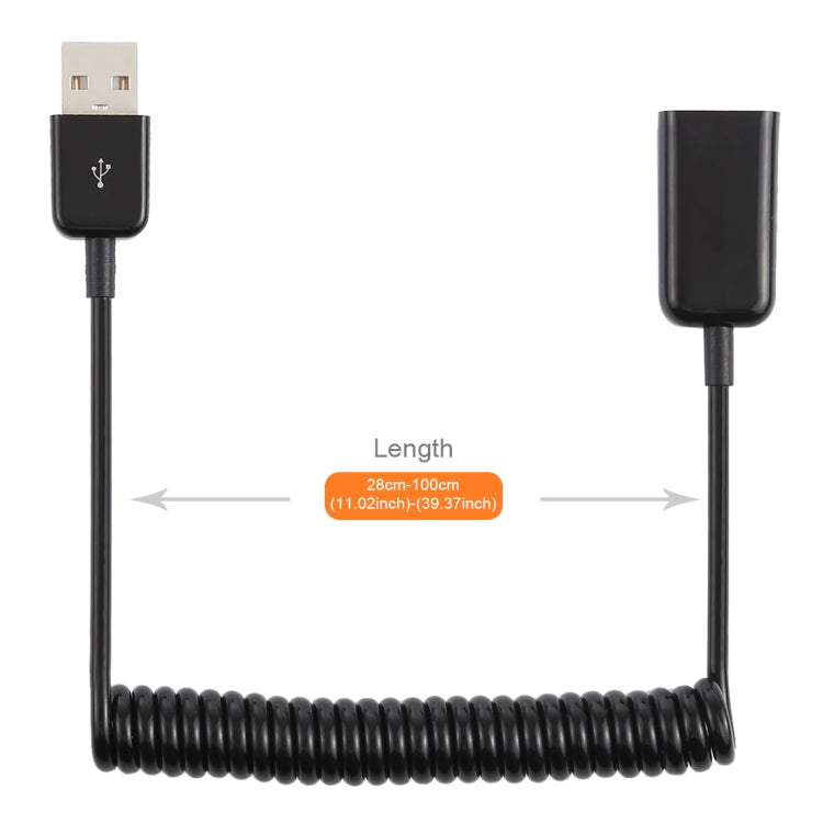 Кабель USB-A (папа) – USB-A (мама) с пружинным креплением, 1 м