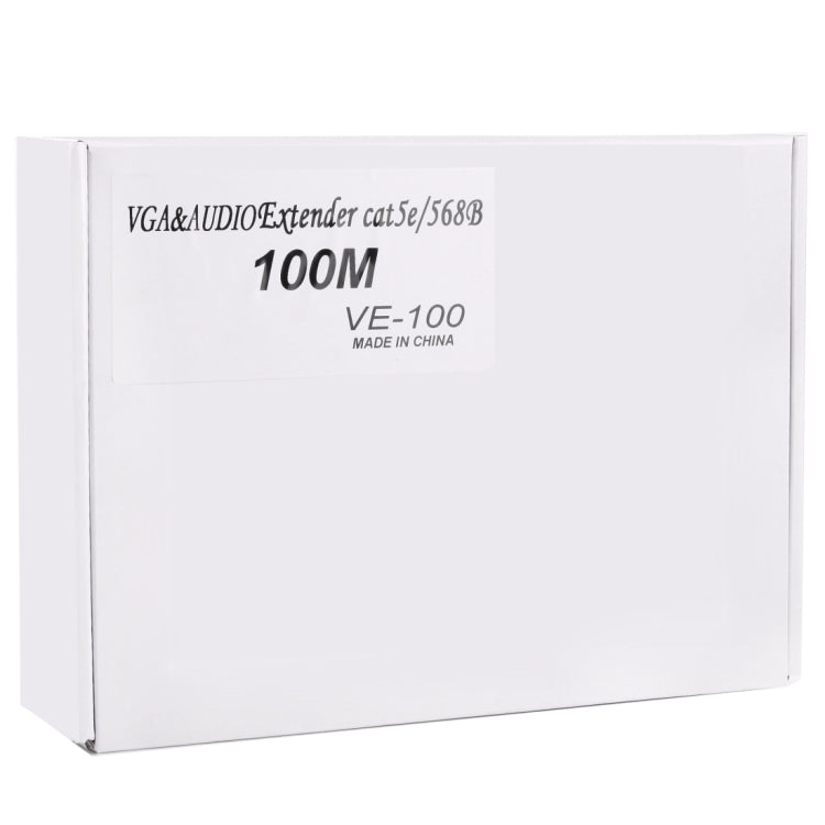 VGA & Audio Extender 1920x1440 HD 100m Cat5e / 6-568B Network Cable Sender Receiver Adapter
