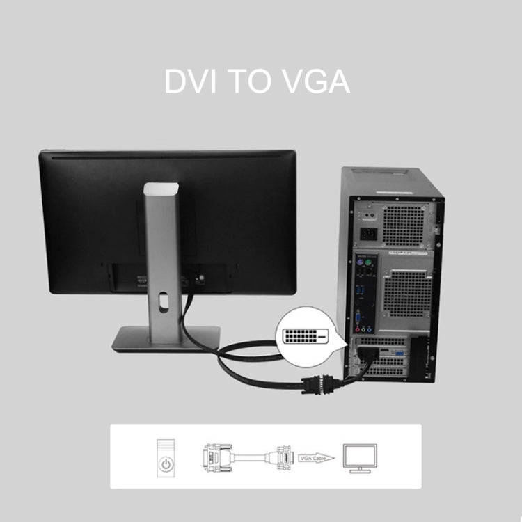 Переходник-конвертер DVI-D 24+1 Pin Man в VGA 15 Pin HDTV