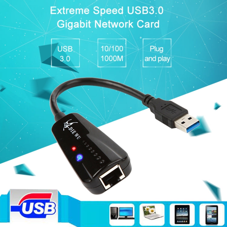 Сетевая карта-адаптер DIE WU TXA042 Realtek 8153 USB 3.0 - Gigabit Ethernet RJ45 LAN 10/100/1000 Мбит/с
