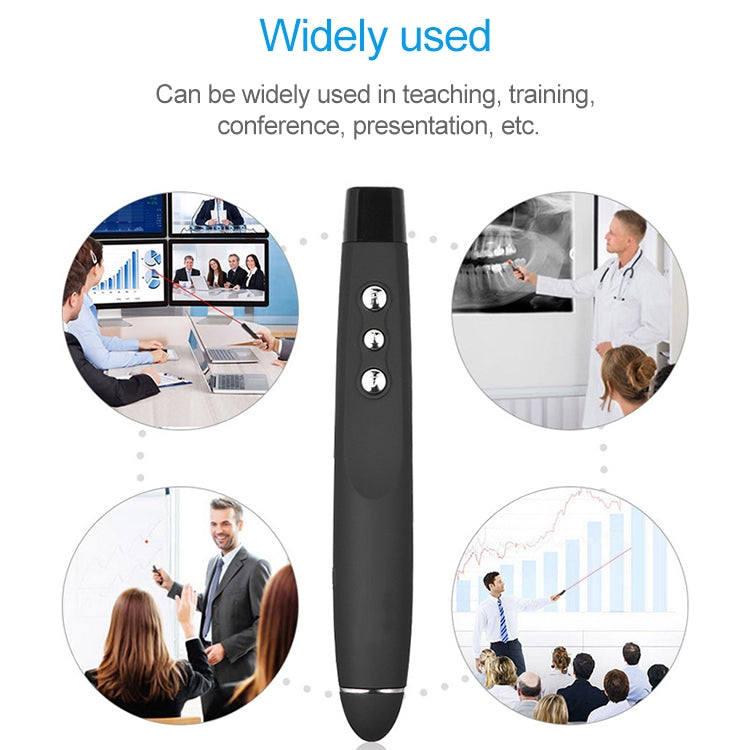 Беспроводная лазерная ручка PowerPoint 2,4 ГГц для перелистывания страниц, мультимедийная беспроводная проекционная ручка с USB-приемником, пульт дистанционного управления, расстояние: 30 м