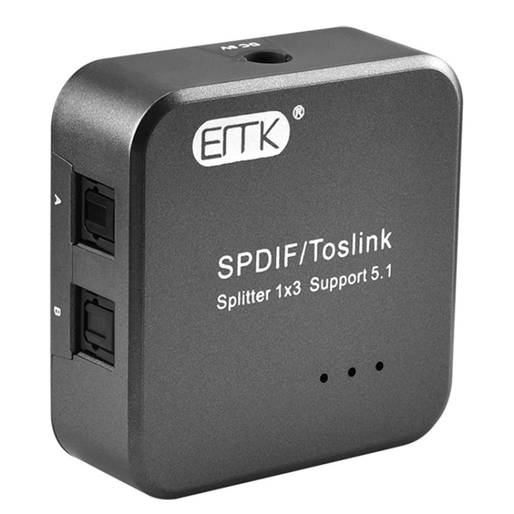 Цифровой оптический аудиоразветвитель SPDIF Toslink EMK 1 вход 3 выхода