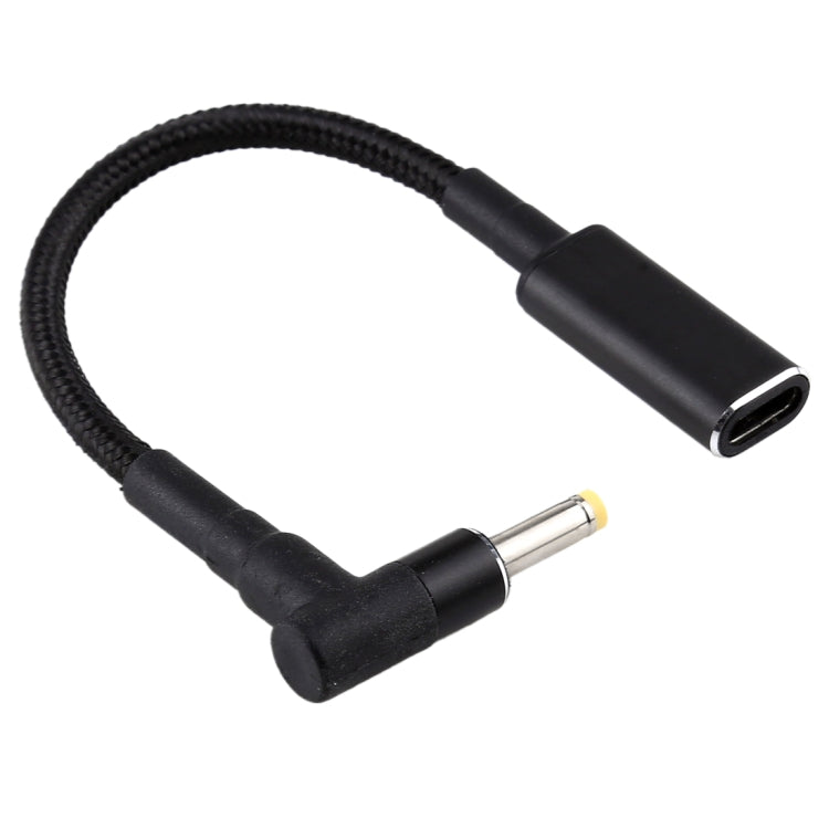 Кабель-адаптер с нейлоновой оплеткой 4,0 x 1,7 мм и угловым разъемом USB-C/Type-C