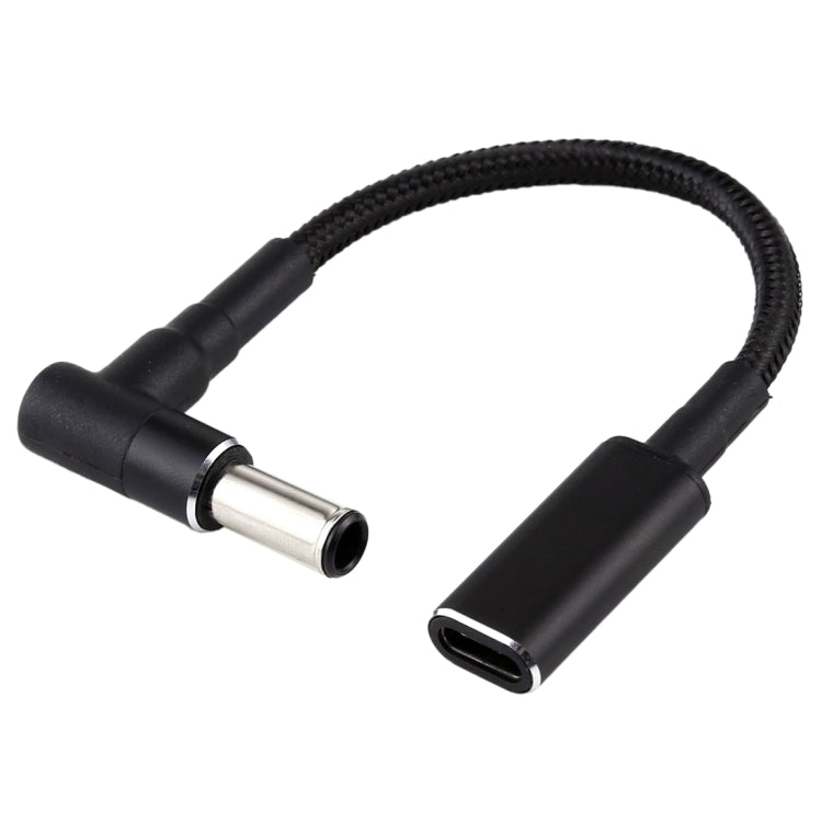 Кабель-адаптер с нейлоновой оплеткой 6,0 x 1,4 мм и угловым разъемом USB-C/Type-C