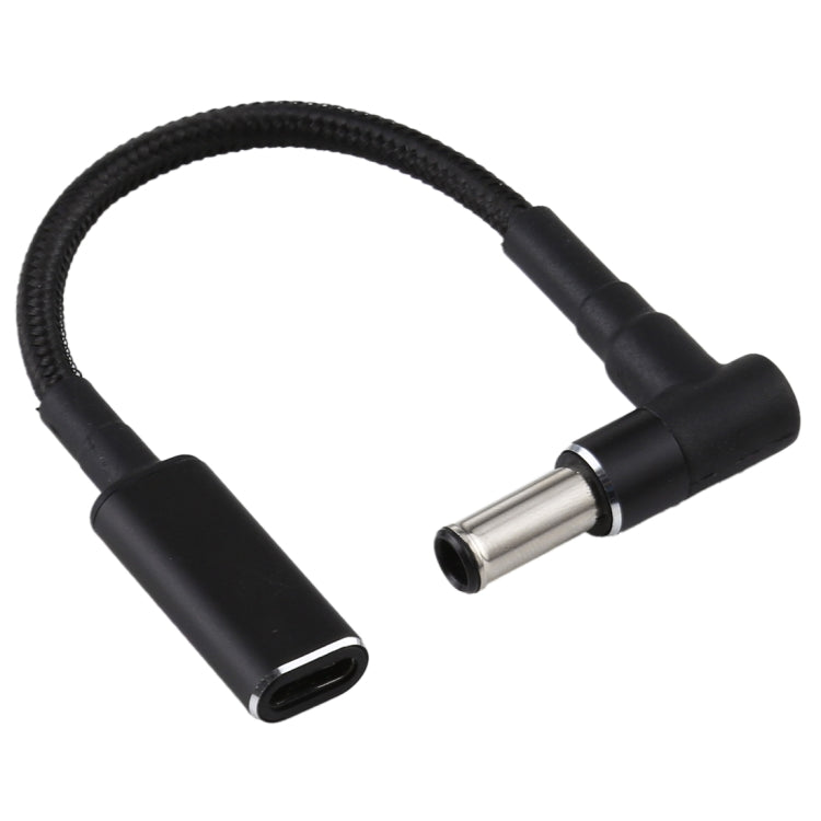 Кабель-адаптер с нейлоновой оплеткой 6,0 x 1,4 мм и угловым разъемом USB-C/Type-C