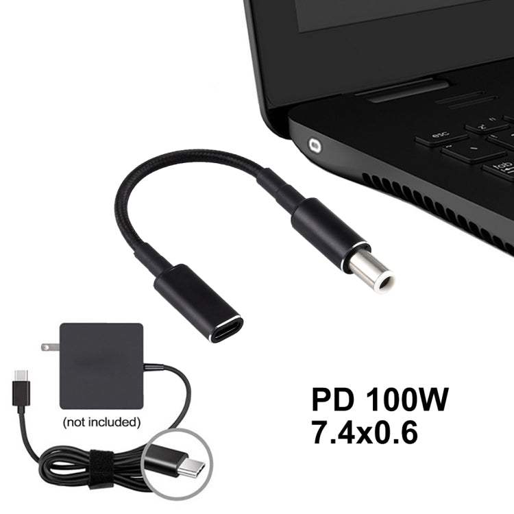 Кабель-адаптер PD 100 Вт 18,5–20 В 7,4 x 0,6 мм — USB-C/Type-C с нейлоновой оплеткой для Dell