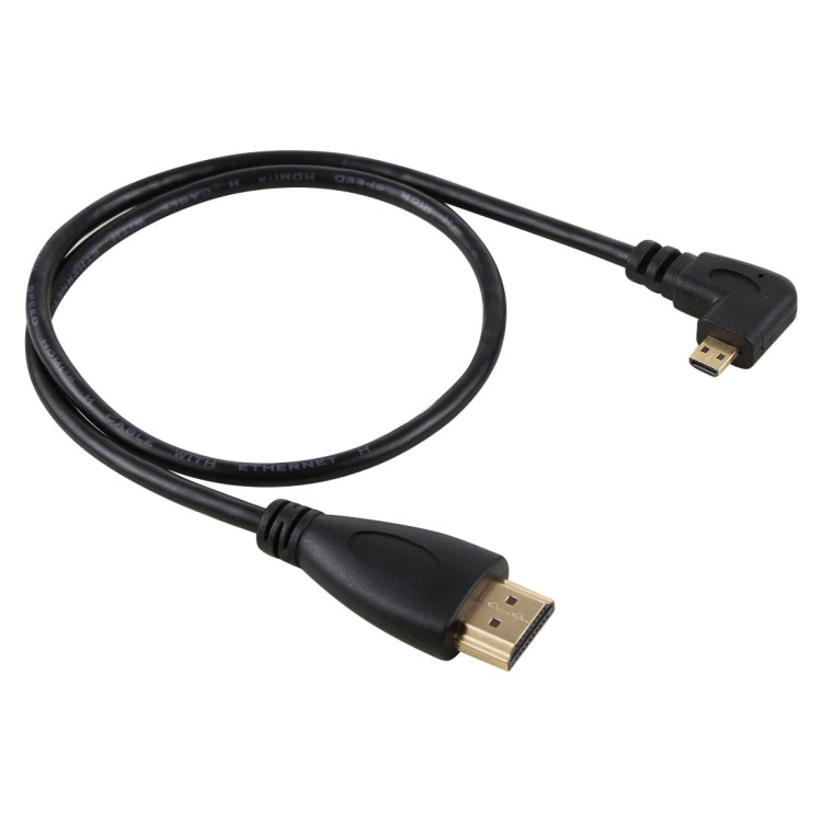 Кабель-адаптер 50 см 4K HDMI «папа» на Micro HDMI «папа» (левый угловой) с позолоченным разъемом