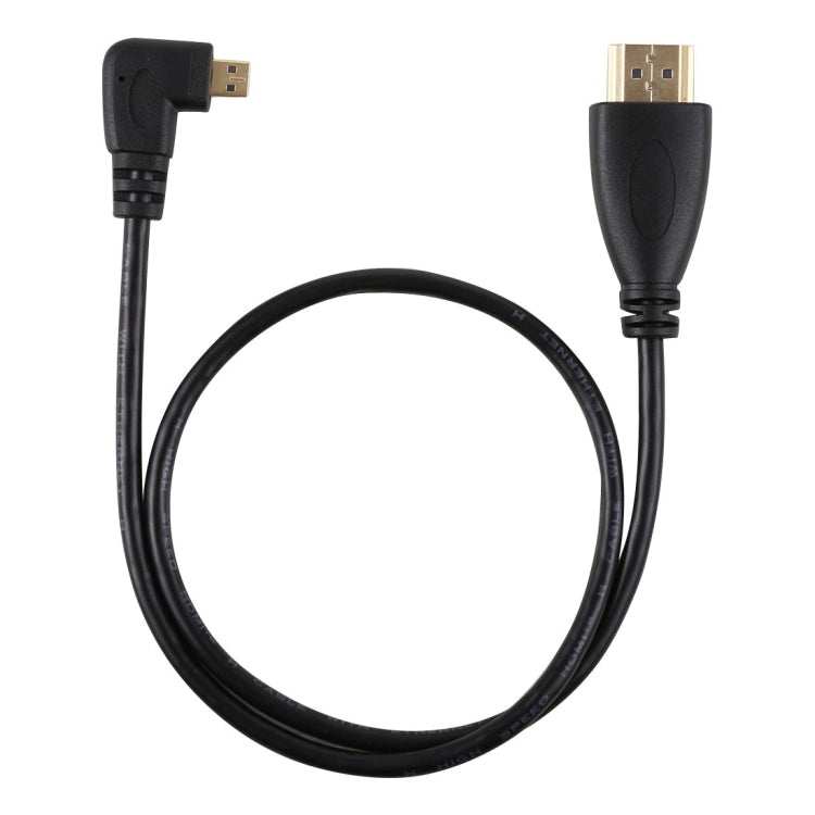 Кабель-адаптер 50 см 4K HDMI «папа» на Micro HDMI «папа» (левый угловой) с позолоченным разъемом