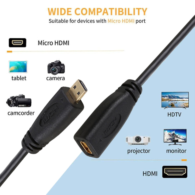 Кабель-адаптер Micro HDMI 1080P "мама-папа" с позолоченным разъемом, 30 см