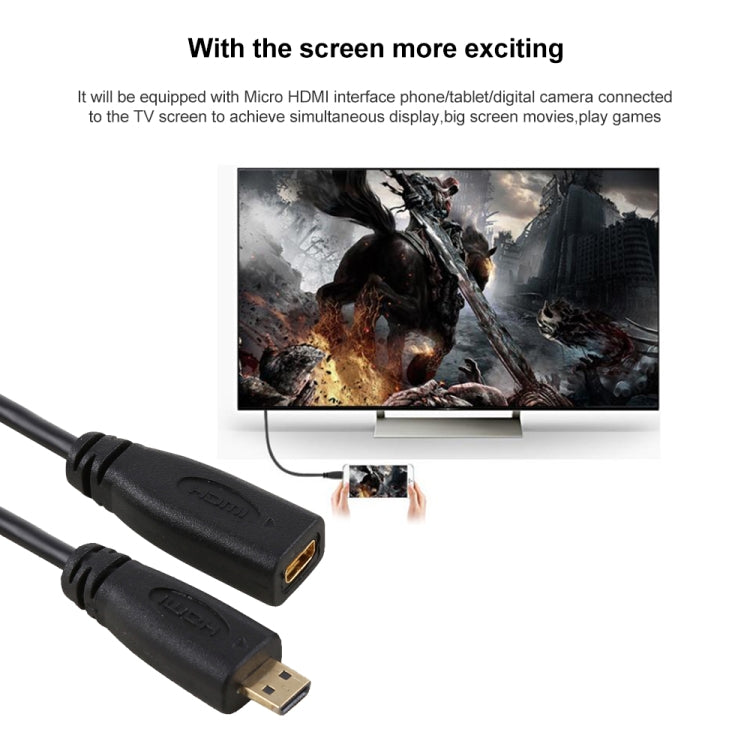 Кабель-адаптер Micro HDMI 1080P "мама-папа" с позолоченным разъемом, 30 см